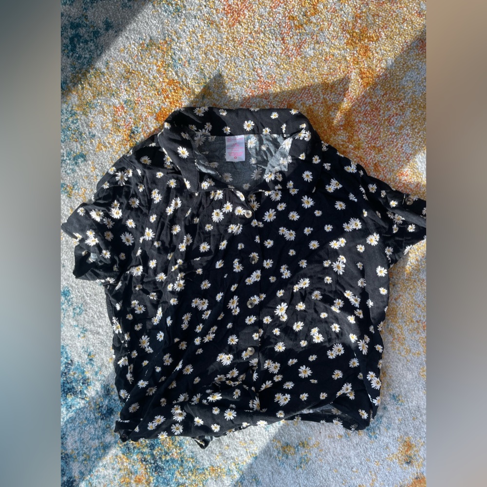 Black shirt with flowers
